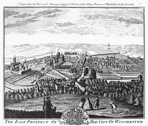 La perspective est de la ville de Winchester, de 